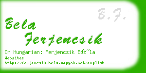 bela ferjencsik business card